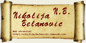 Nikolija Belanović vizit kartica